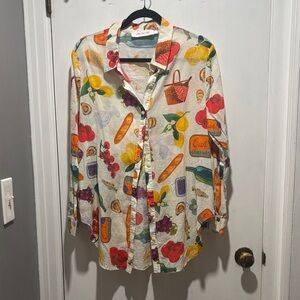 LISA SAYS GAH Italian summer button down top